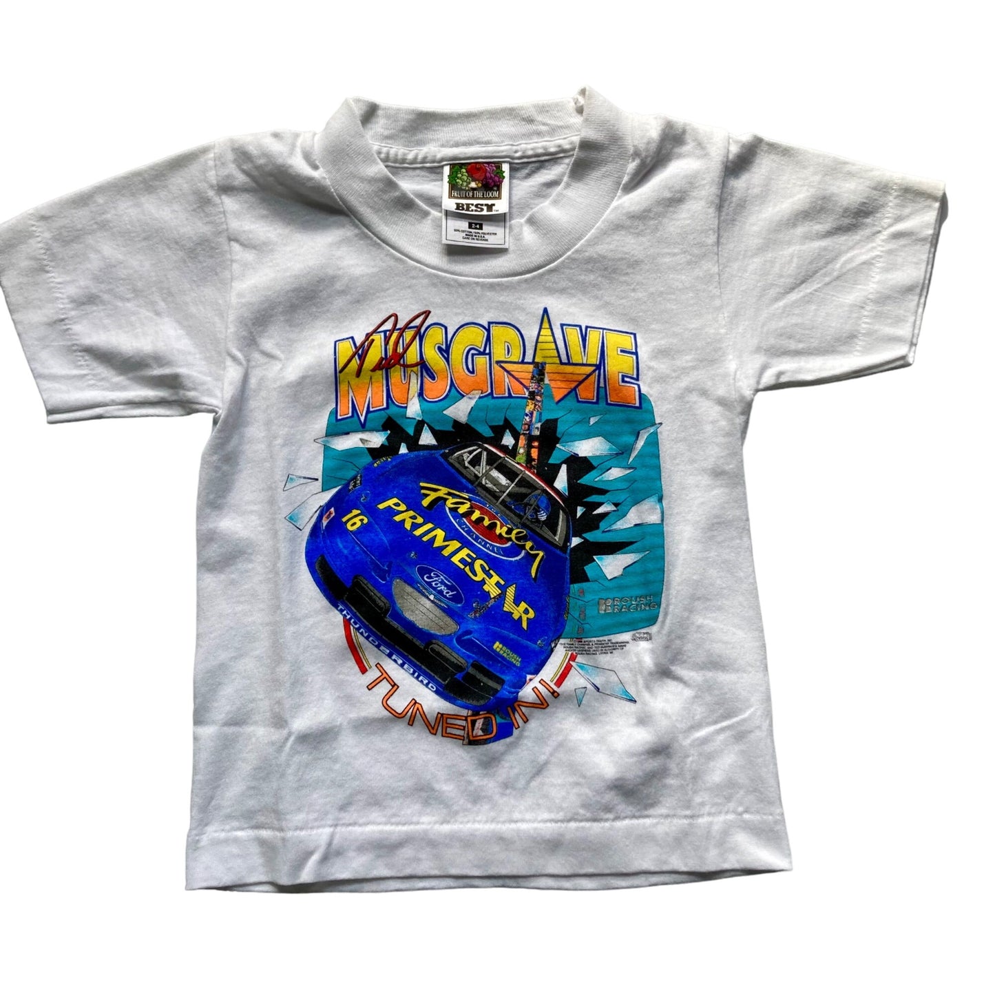 Vintage NASCAR Ted Musgrave Roush Racing T-Shirt Kid's 2-4 NICE!