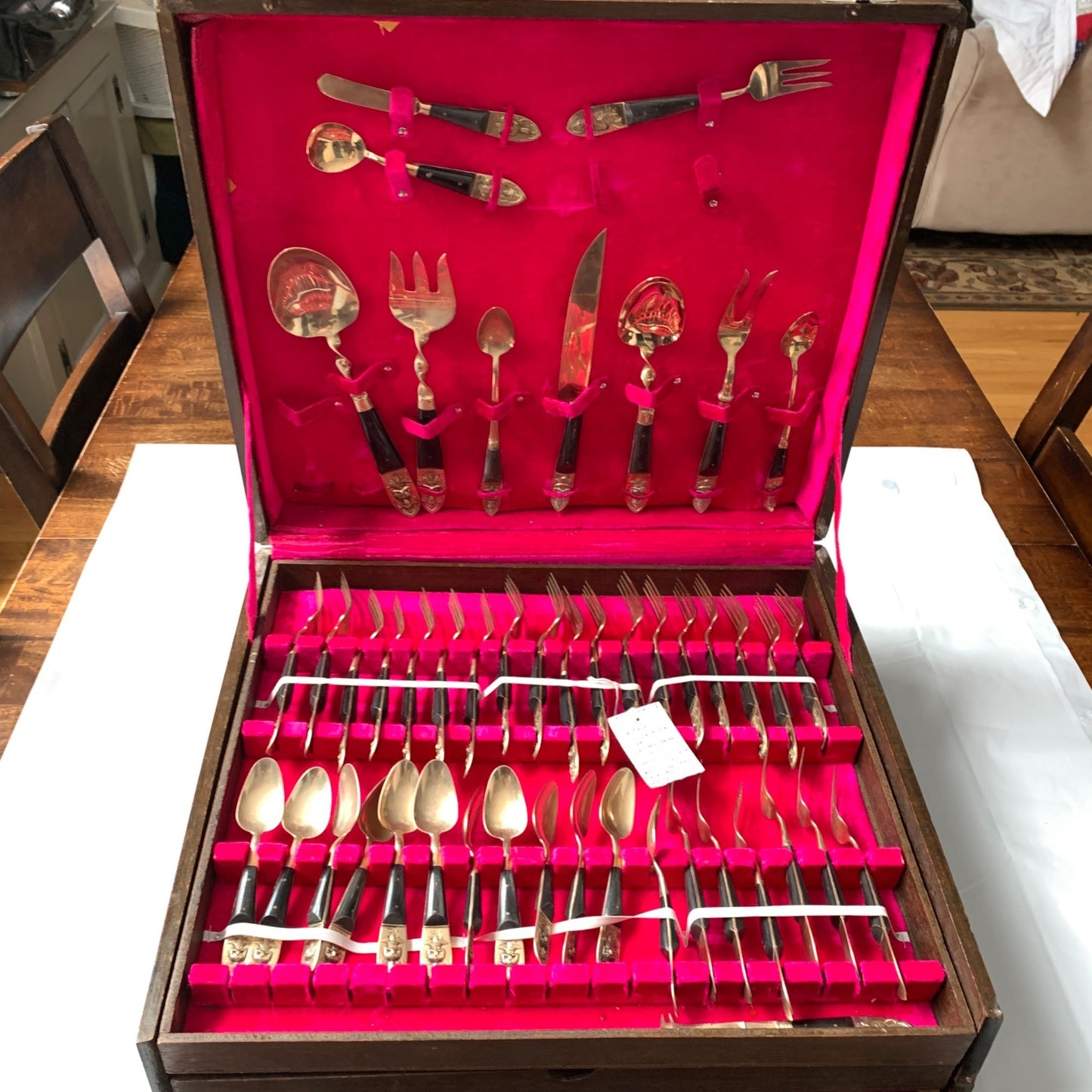 78 Piece Set Siam Thailand Flatware Embossed