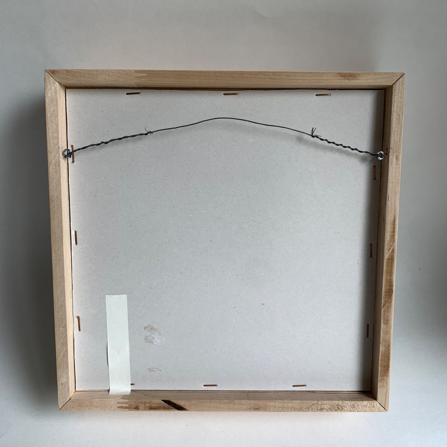 Signed 3D Framed Portrait Man with Blue Checked Background Wood Frame 2000