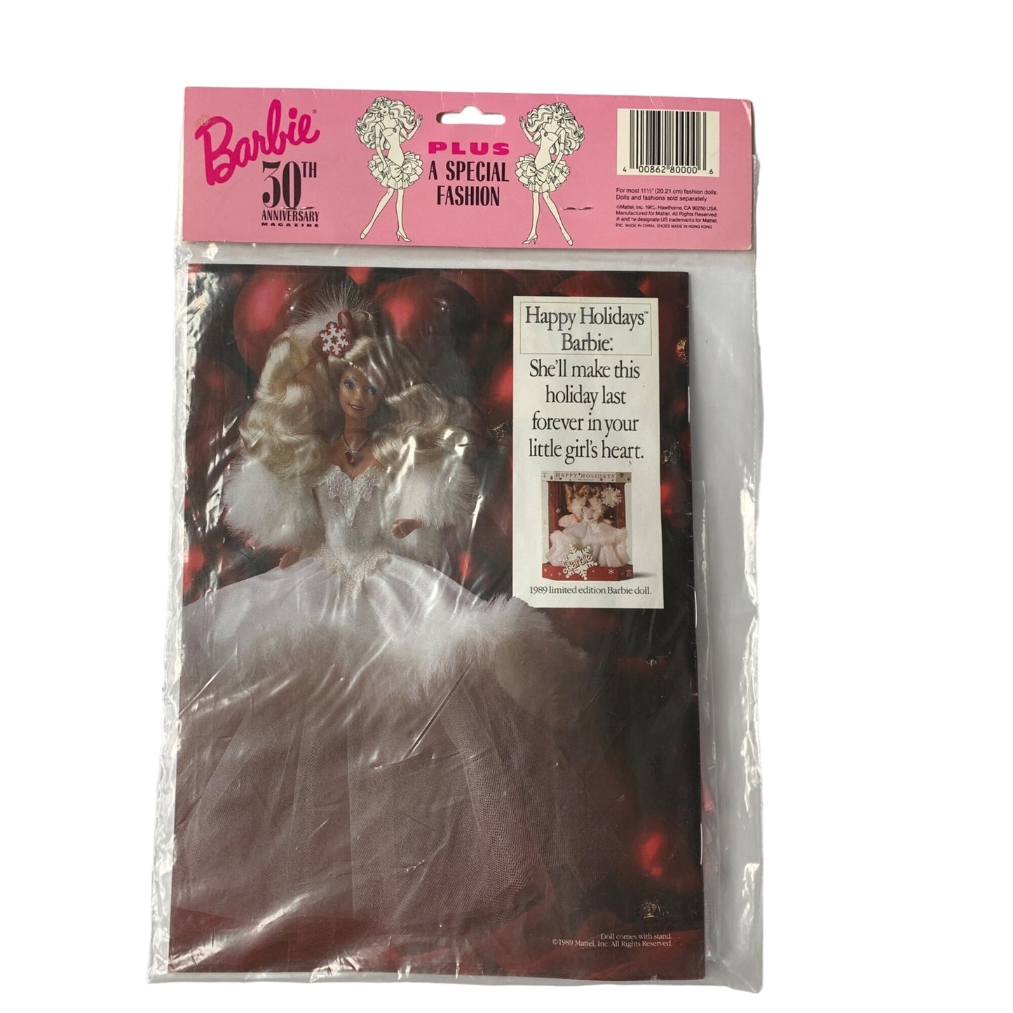 Barbie Vintage 30th Anniversary Magazine New Unopened + Dress