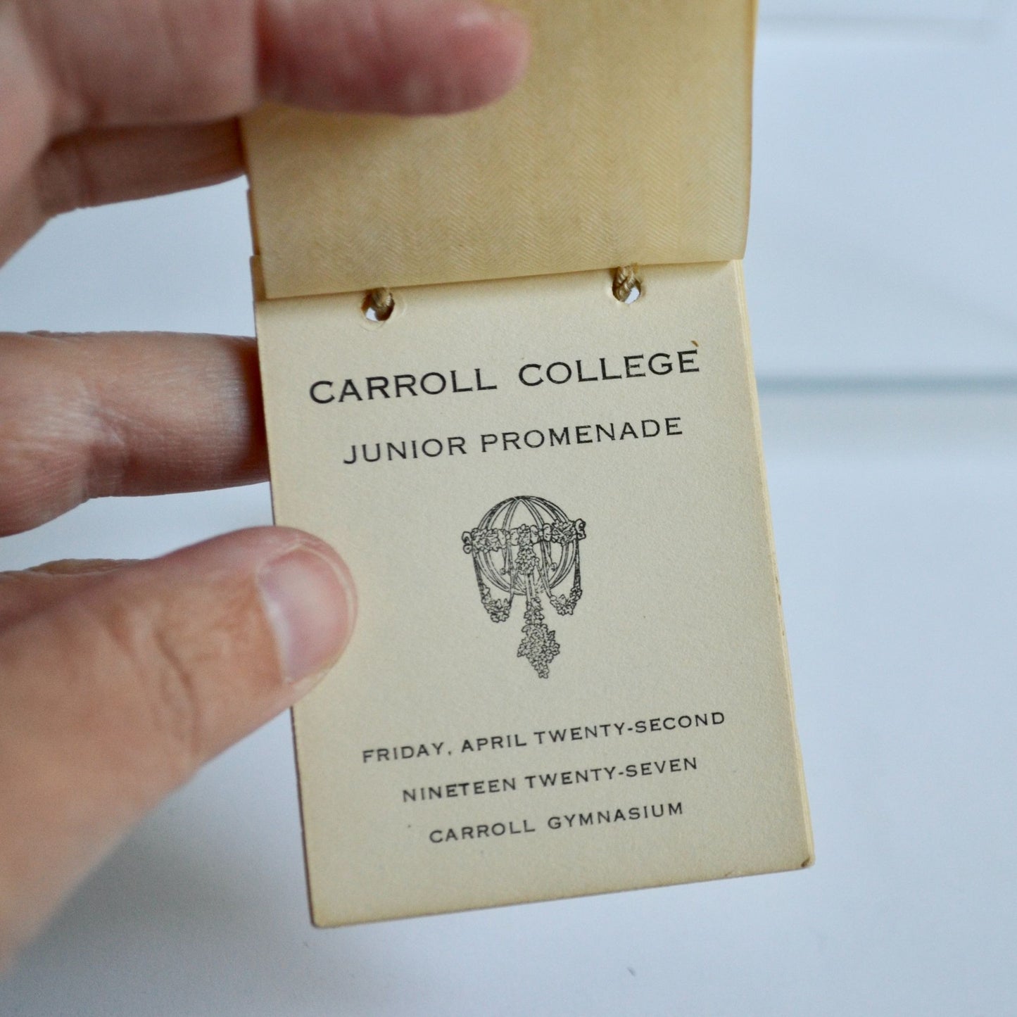 Vintage 1927 Carroll College Junior Promenade Dance Card