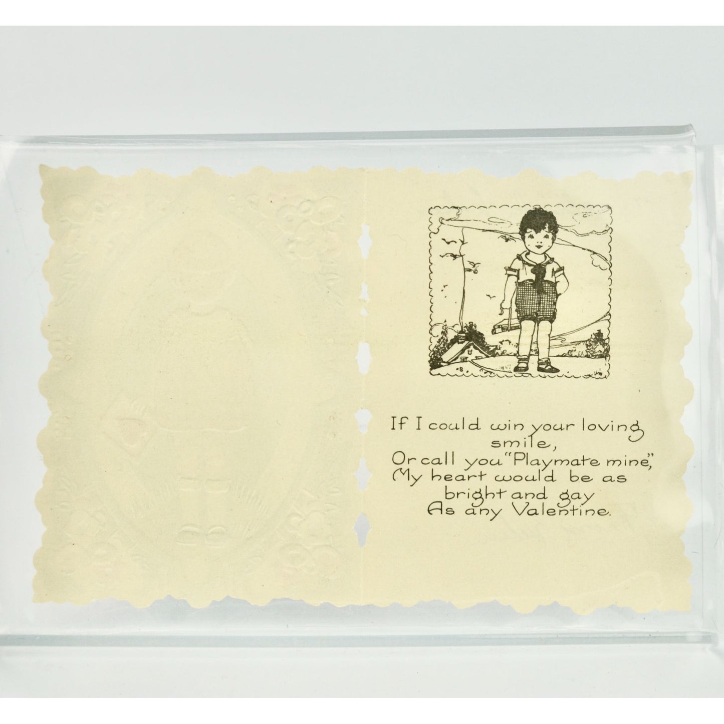 Vintage Valentine's Day Die Cut Card Girl with Heart Whitney Made