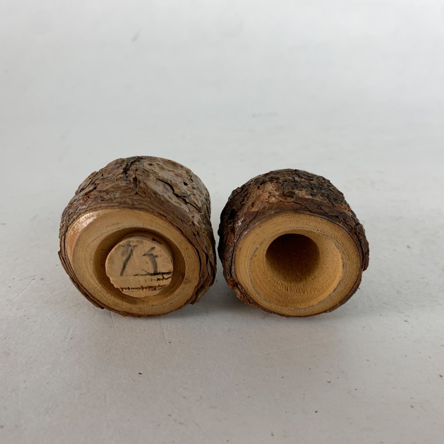 Vintage Pine Live Edge Salt Pepper Shakers Deer River Minnesota