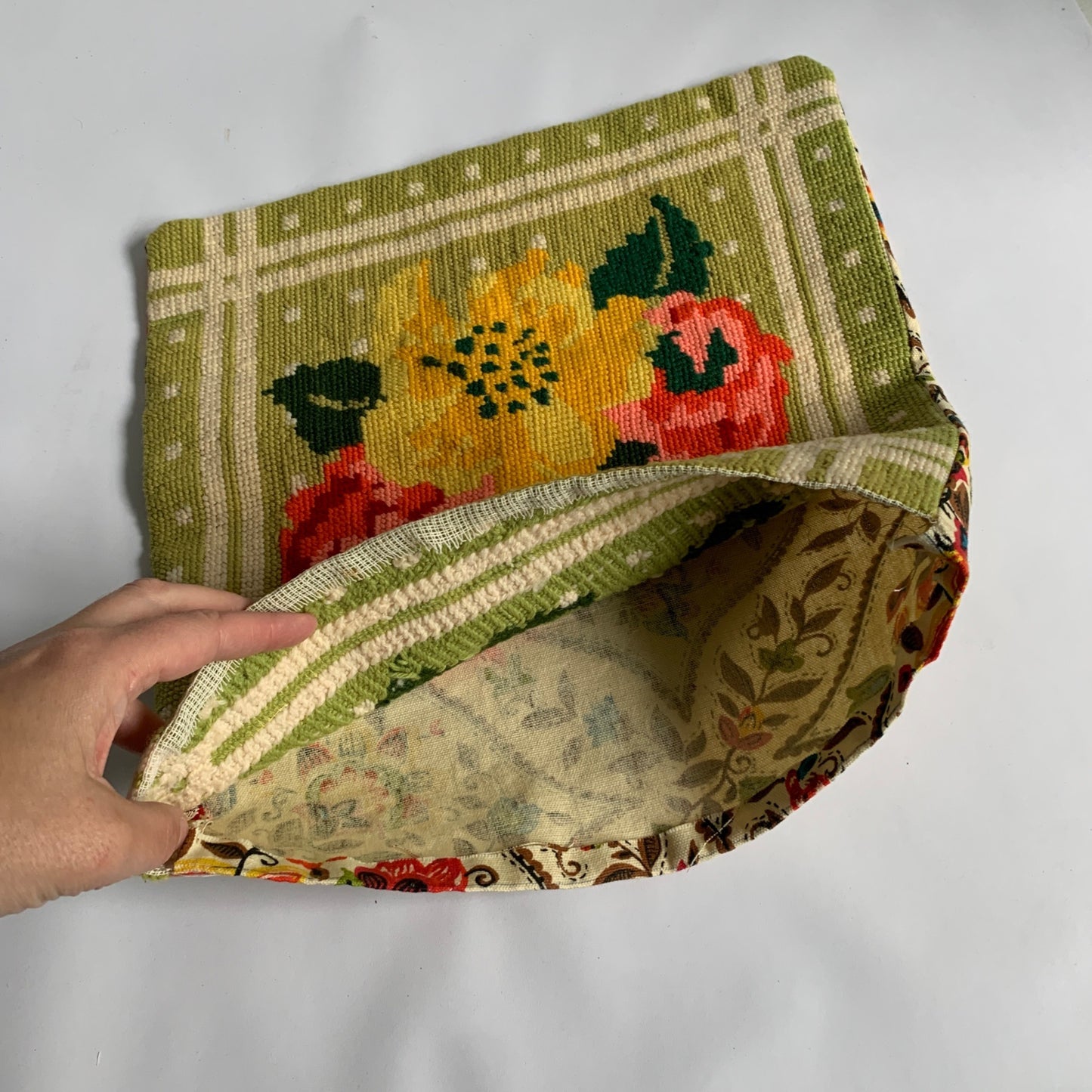 Vintage Unused Tapestry Needlepoint Pillowcase Square