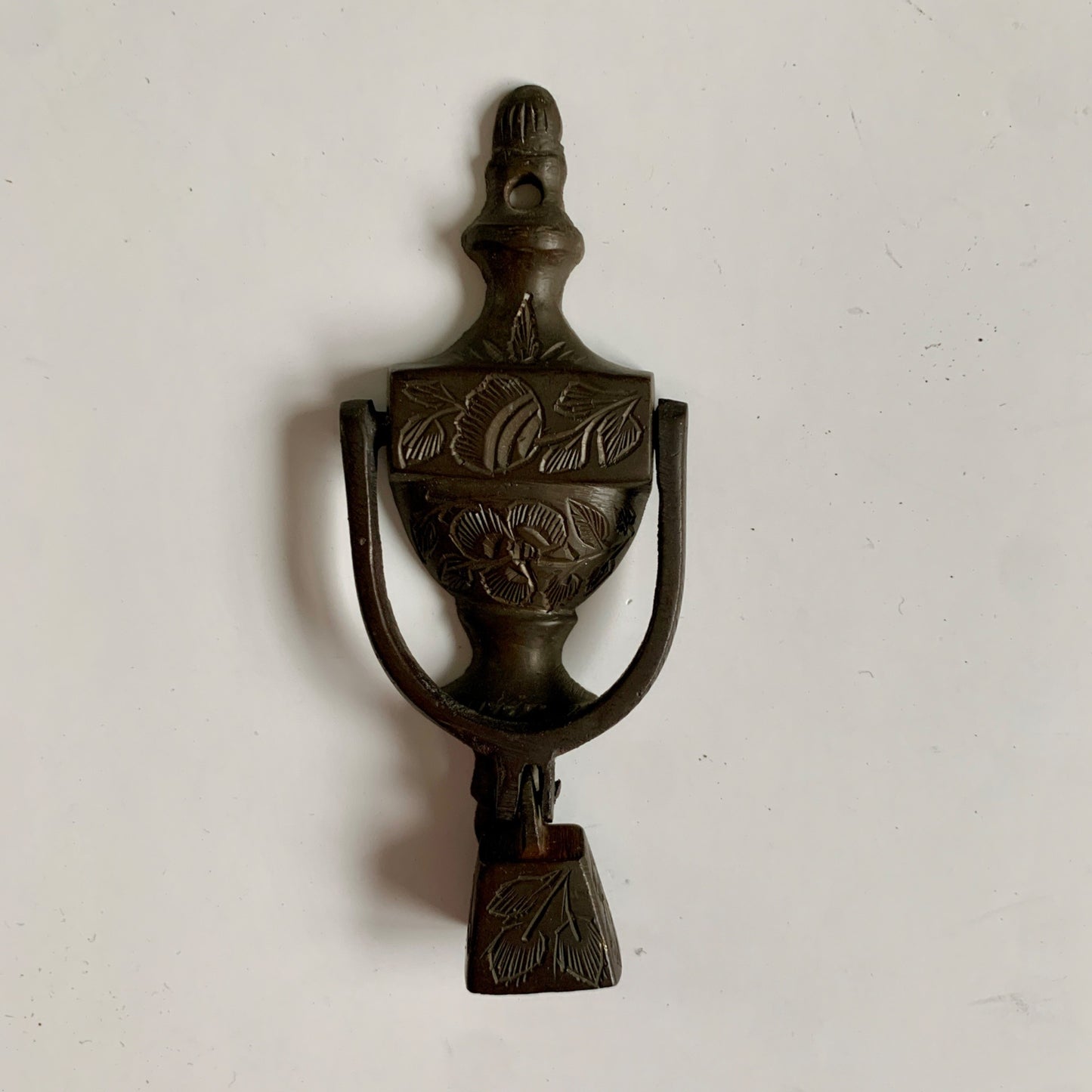 Vintage Bells of Sarna Door Knocker w/ Bell Small Engraved India Metal