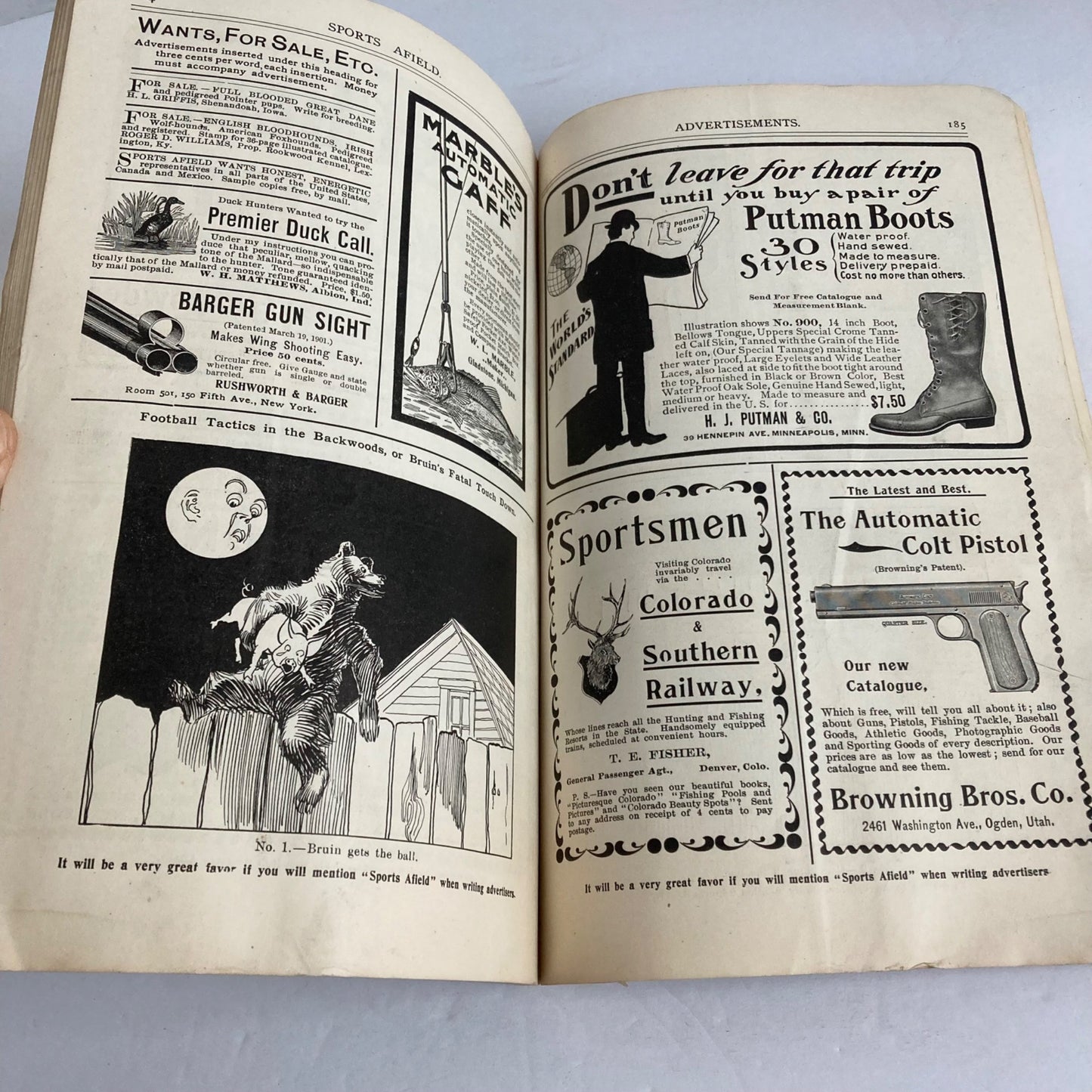 RARE 1901 Sports Afield Magazine August 1901 Antique Hunting Fishing