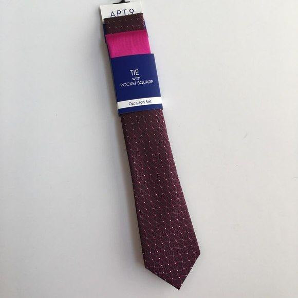 Apt. 9 Skinny Tie & Pocket Square Set New