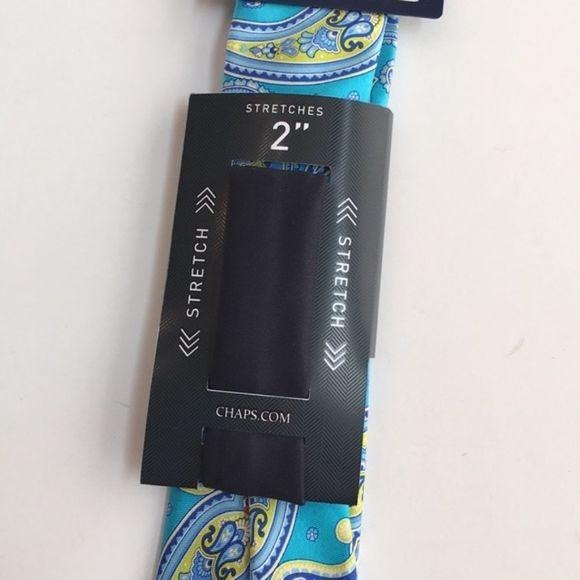 New Chaps Aqua Smith Paisley Stretch Tie