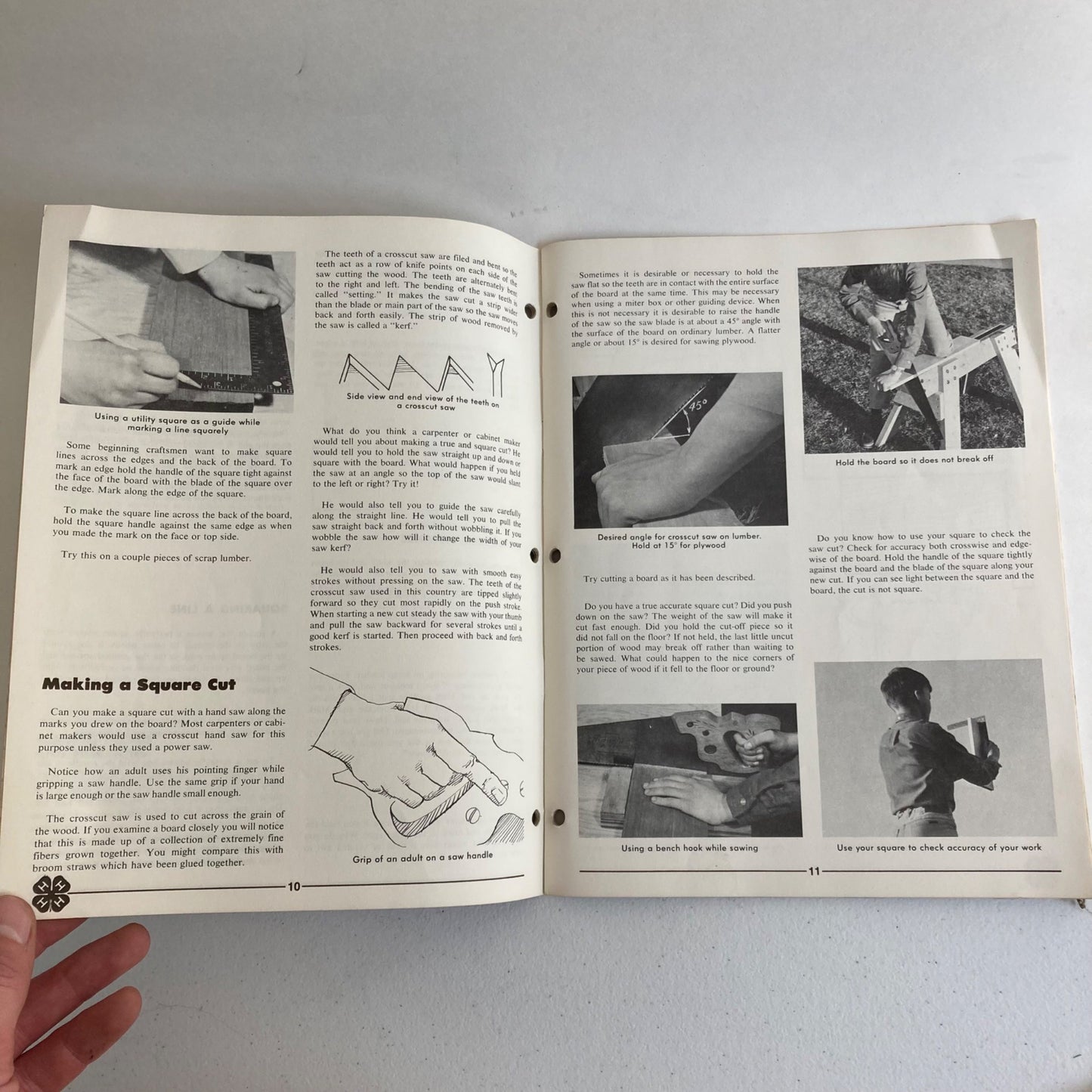 Vintage 1970's 4H Member's Manual Unit 1 Adventures in Woodworking Activity Book
