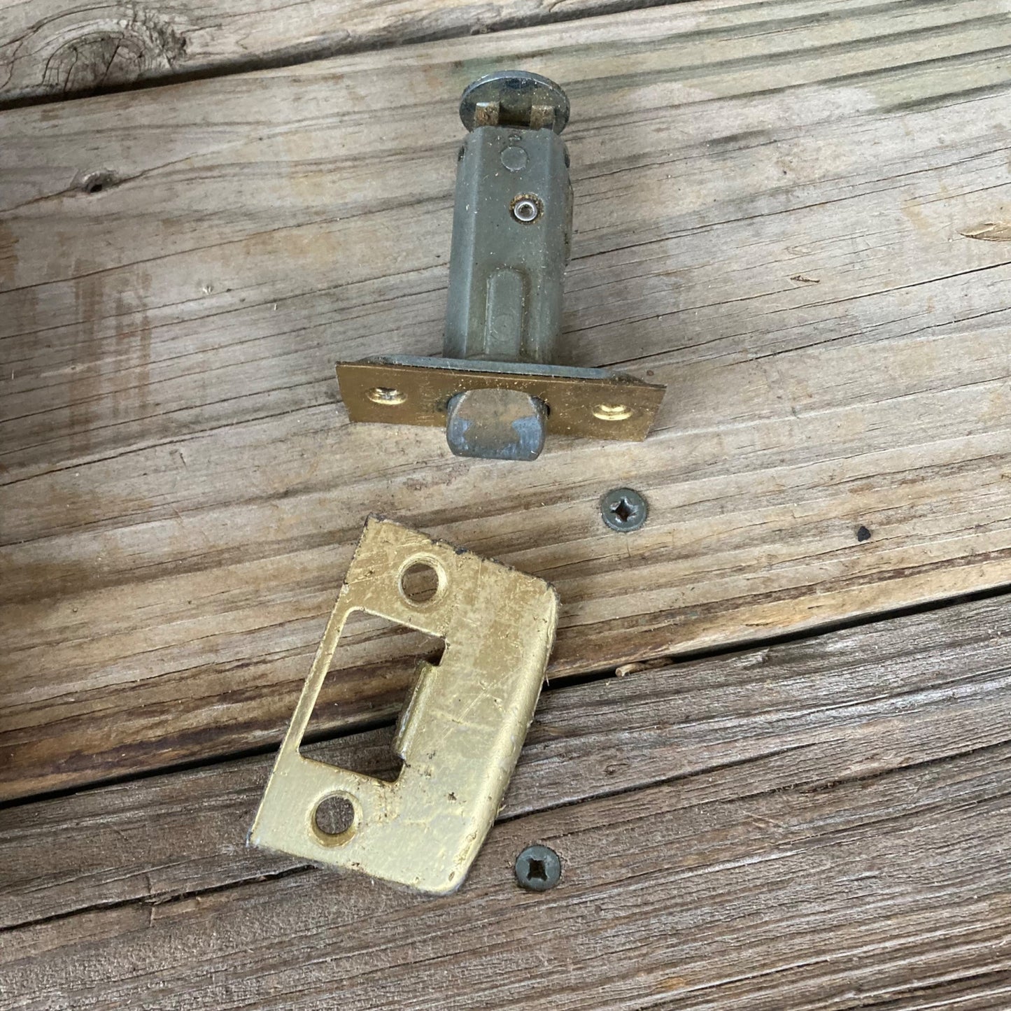 Vintage Door Knob Set Brass Bronze Finish Locking NO KEY