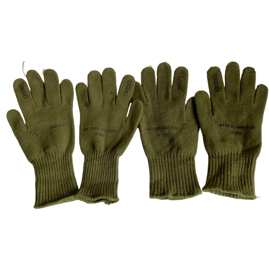 Lot 2 Pairs USMC Wool Glove Inserts Enhanced Grip Liners Olive Drab Marine Corps