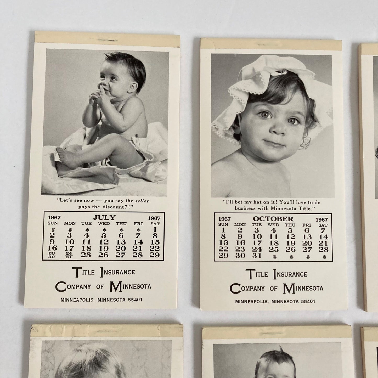 Vintage 1960's - 1970 Baby Photo Notepads Title Insurance Company of MN Advertising
