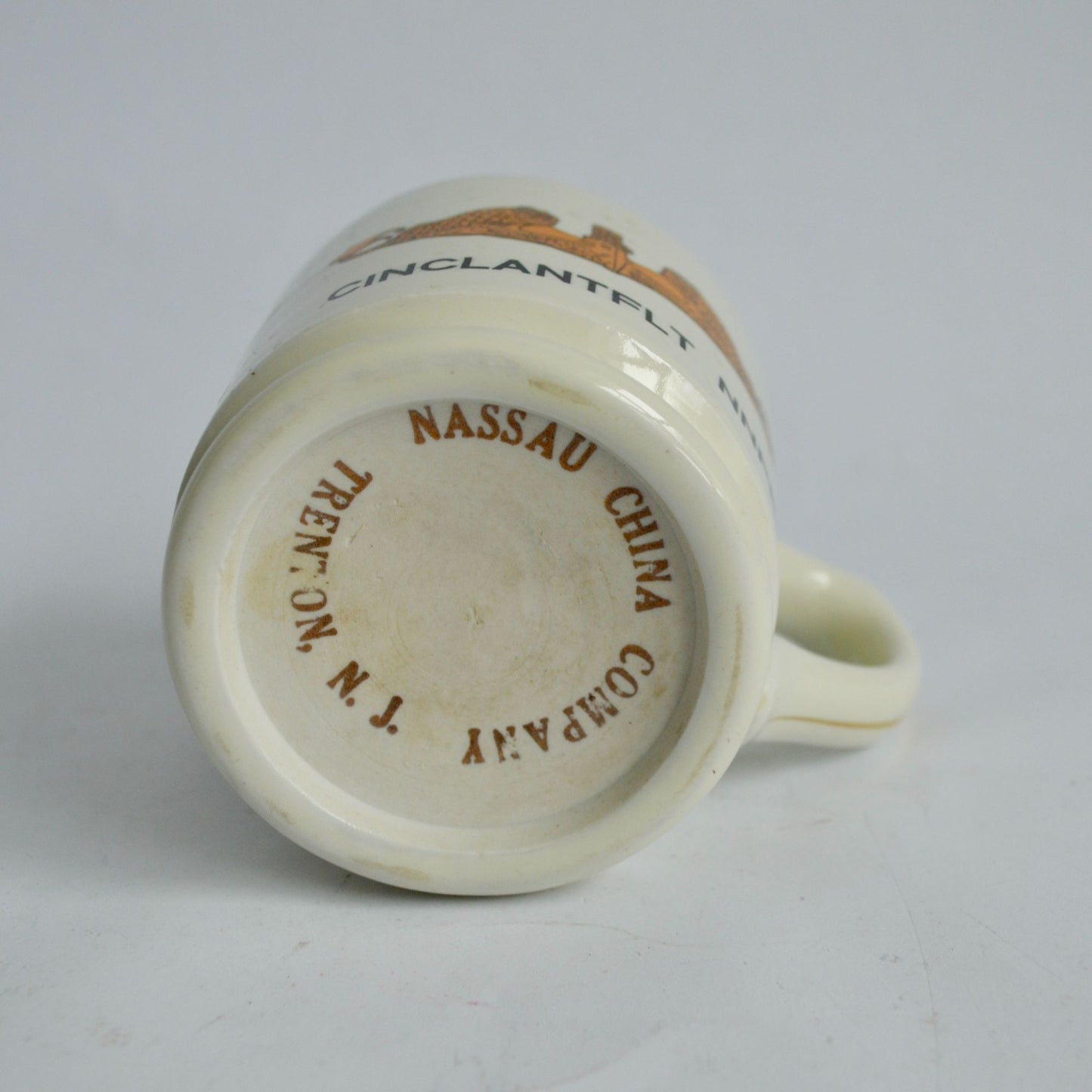 Vintage Shaving Mug Navy CINCLANTFLT NNPEB Gold Trim USN