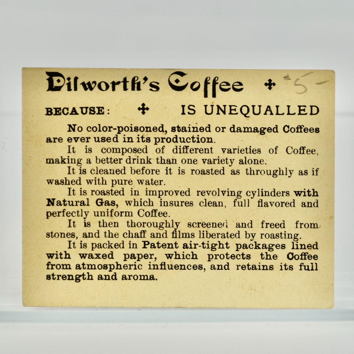 Dilworth's Coffee Antique Victorian Trading Card Girl Pug Dog