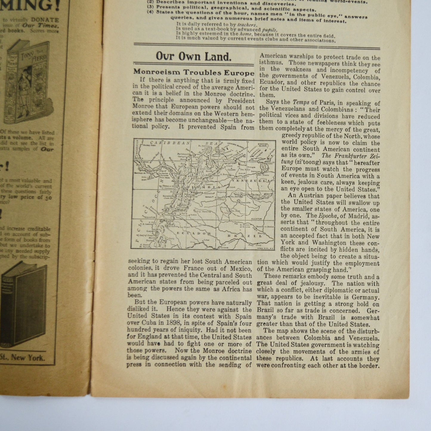 October 15 1901 Our Times Magazine Antique