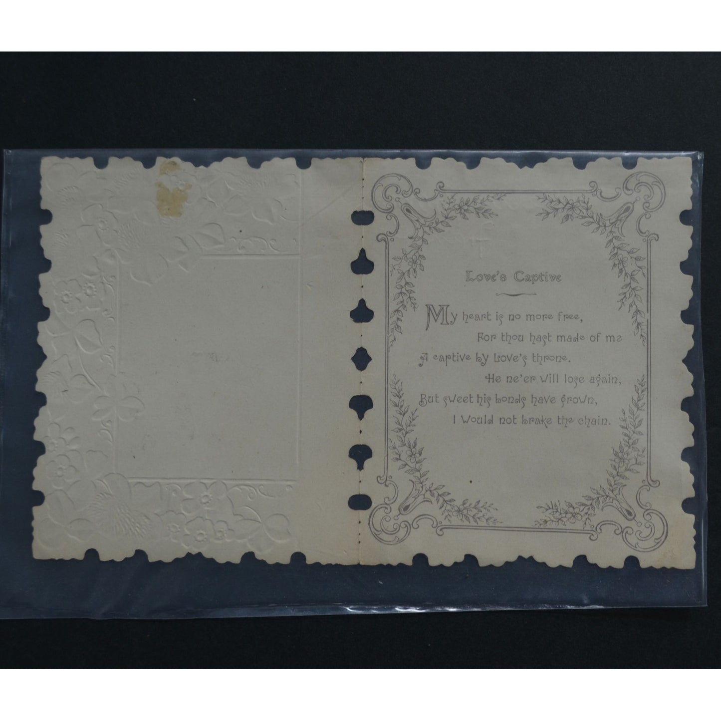 Antique 1904 Valentine's Day Card Woman Child Cherub Painting