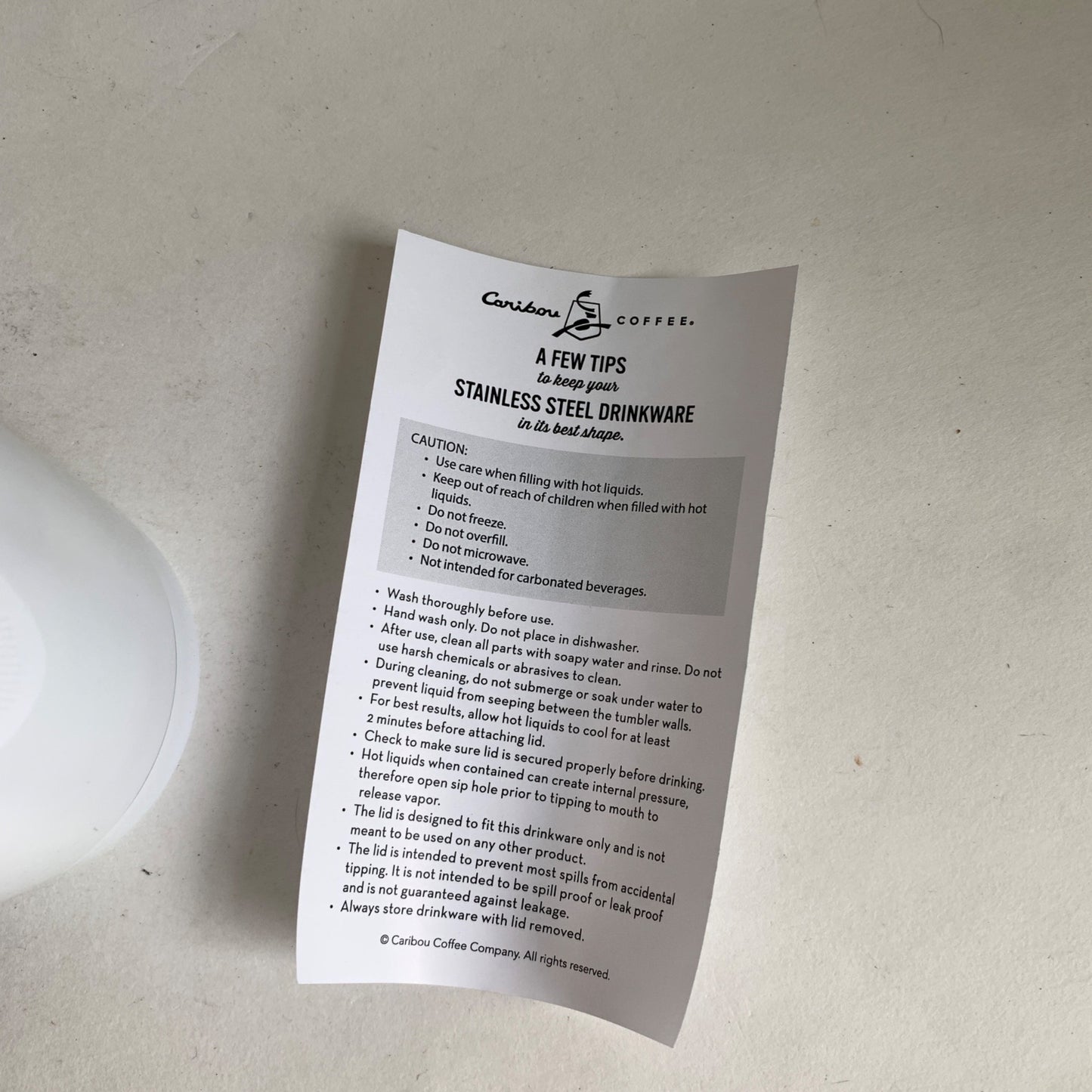 Caribou Coffee NEW 20 oz. Scenic Route Stainless Steel Tumbler