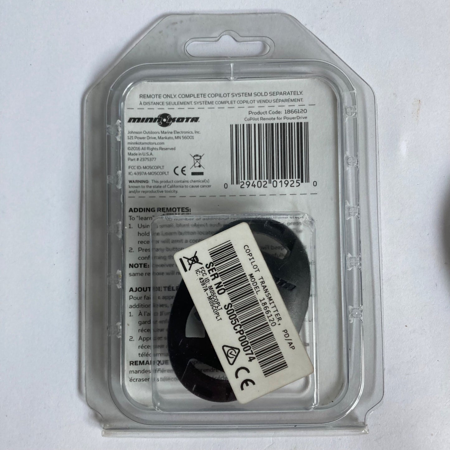 Lot 2 Minn Kota CoPilot Remote for Powerdrive / Riptide Trolling Motors