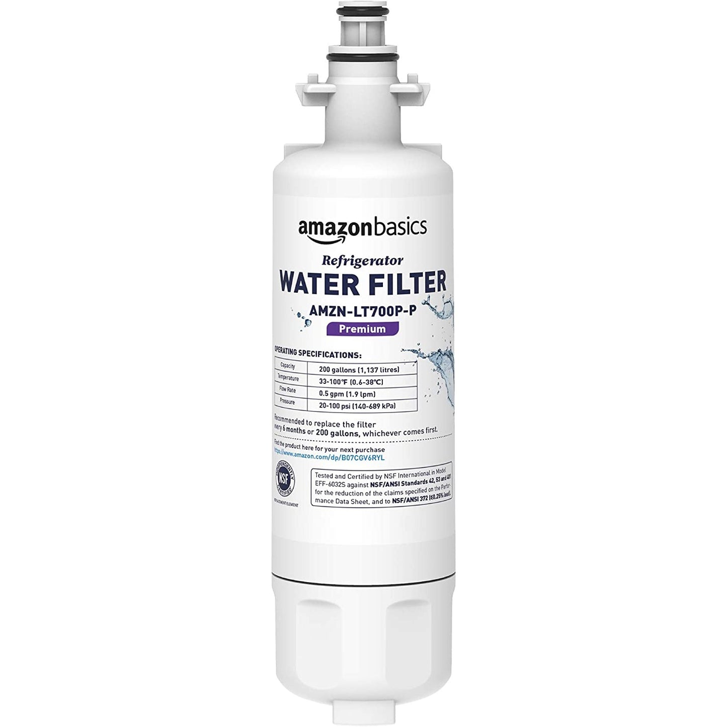 Amazon Basics AMZN-LT700P-P Refrigerator Water Filter New