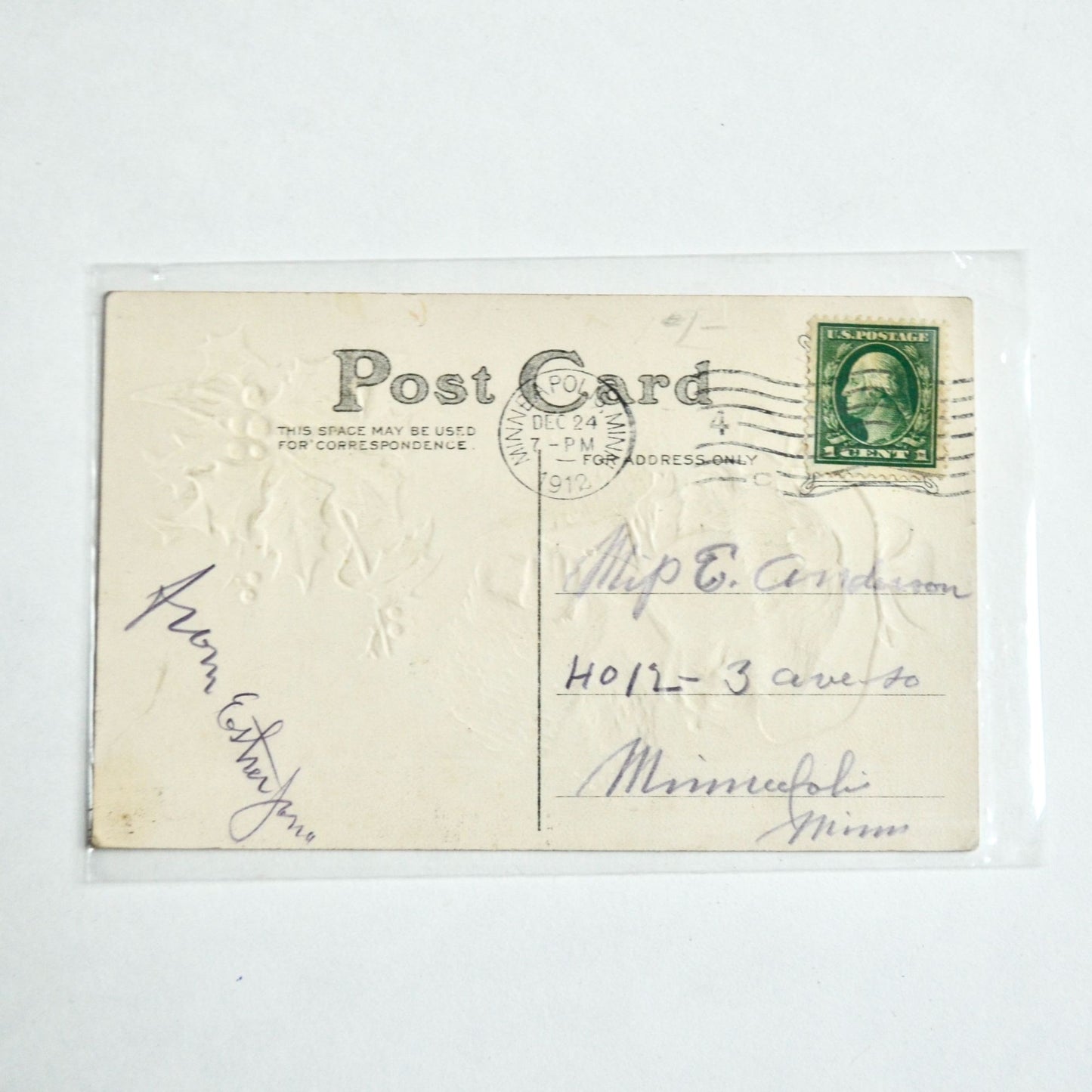 1912 Antique Christmas Postcard Greetings