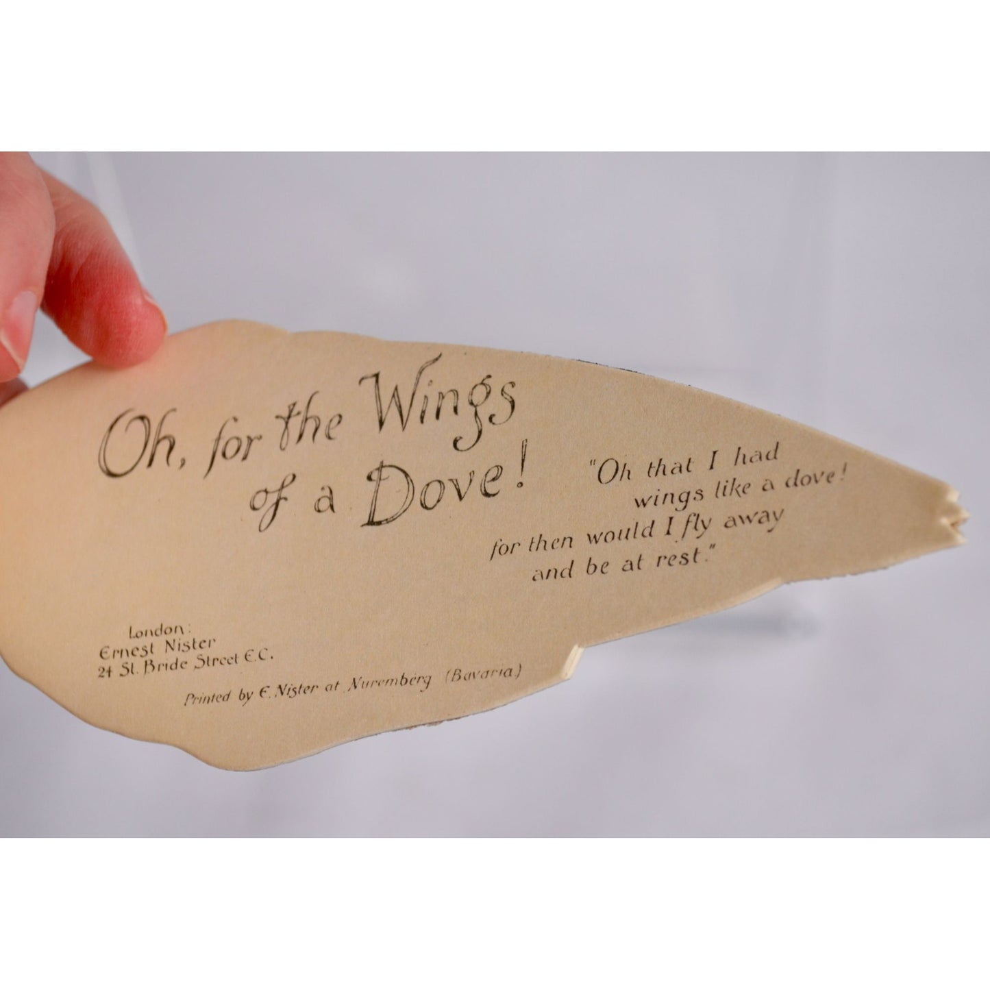 Oh For The Wings of a Dove Shaped Booklet Vintage Small