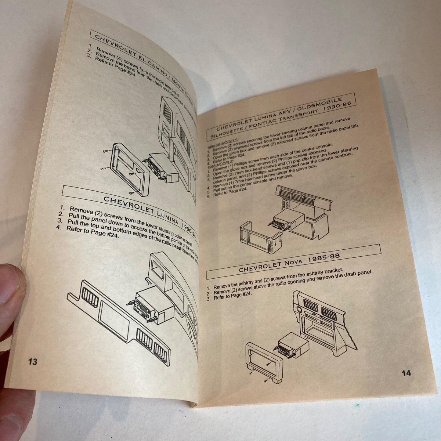 99-4544 /AW-444GM General Motors GM Radio Stereo Installation Instructions 82-96