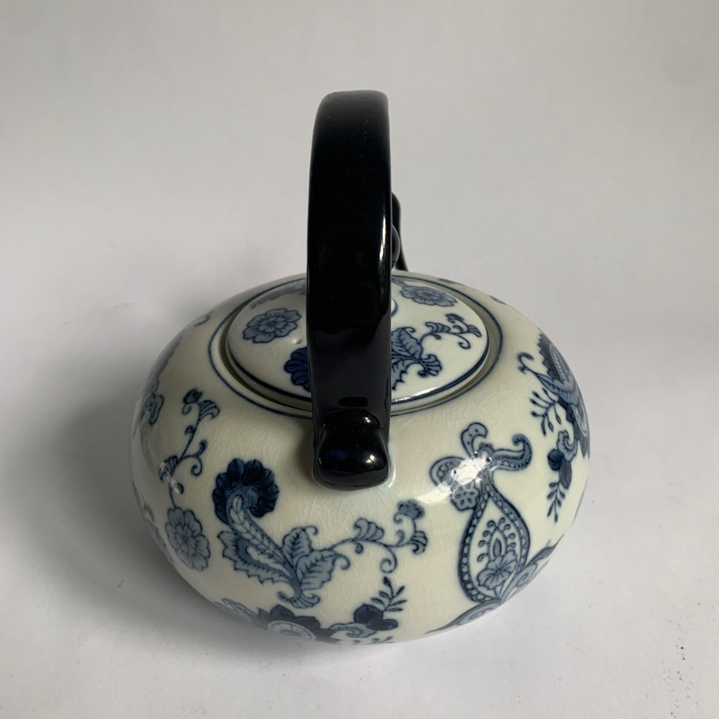 Pier 1 One Imports White Blue Paisley Floral Teapot 4 Cups