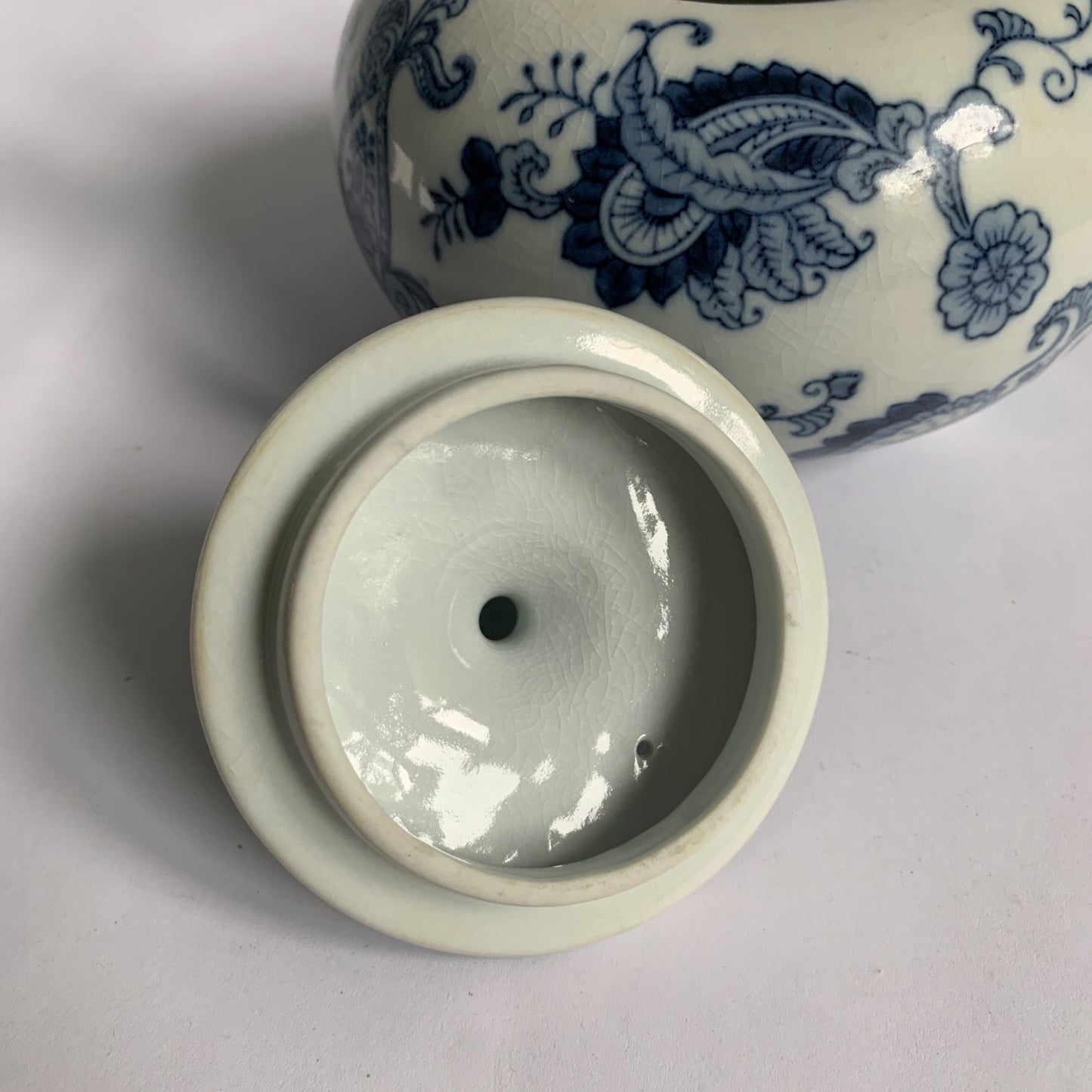 Pier 1 One Imports White Blue Paisley Floral Teapot 4 Cups