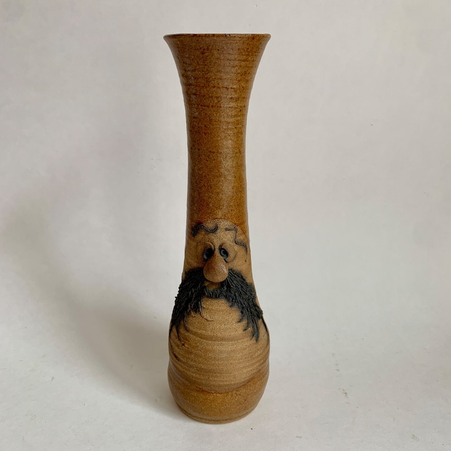 Foothills Pottery Vintage 1980s Face Vase 10.75" Tall Stoneware