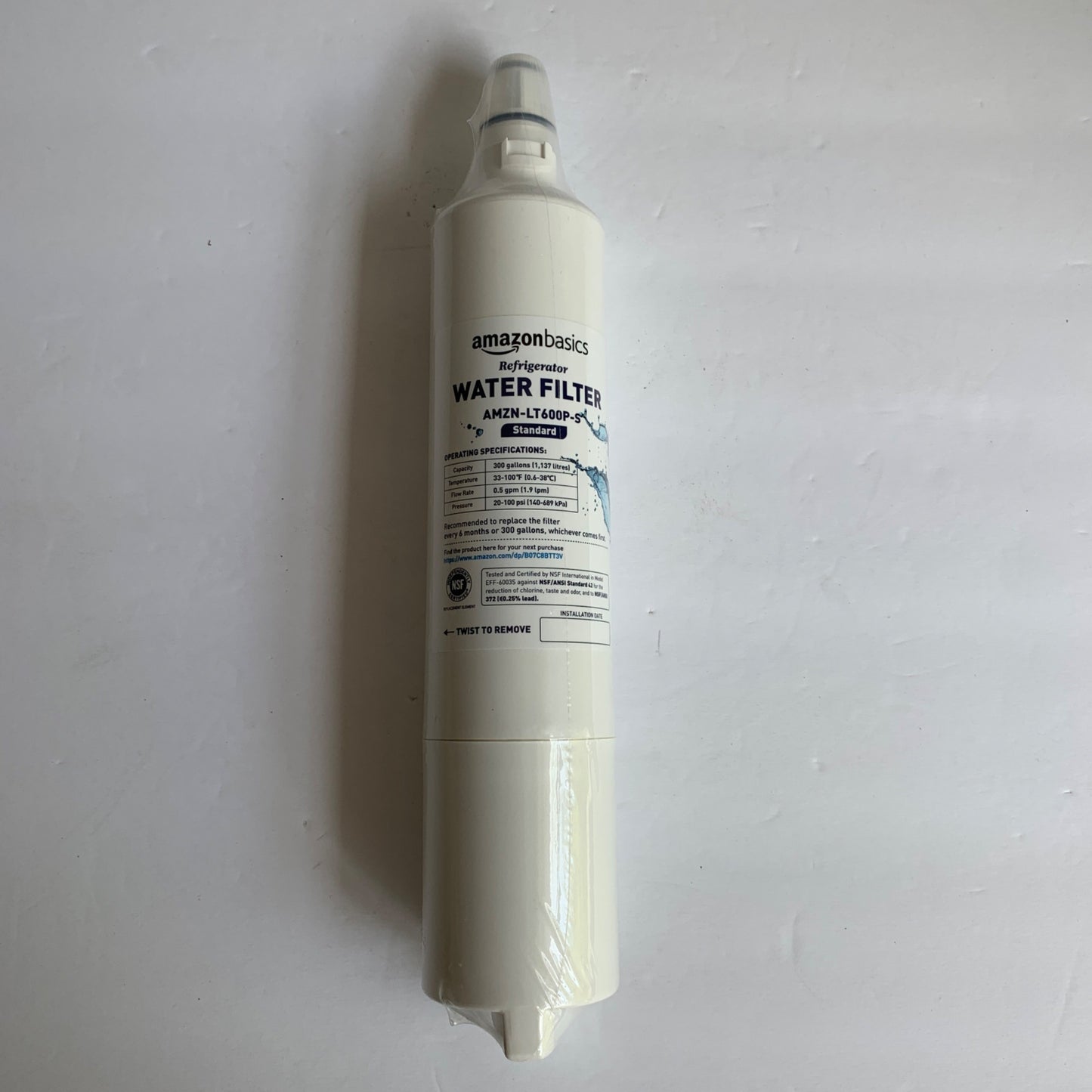 Amazon Basics Replacement LG LT600P Refrigerator Water Filter Cartridge - Standard Filtration