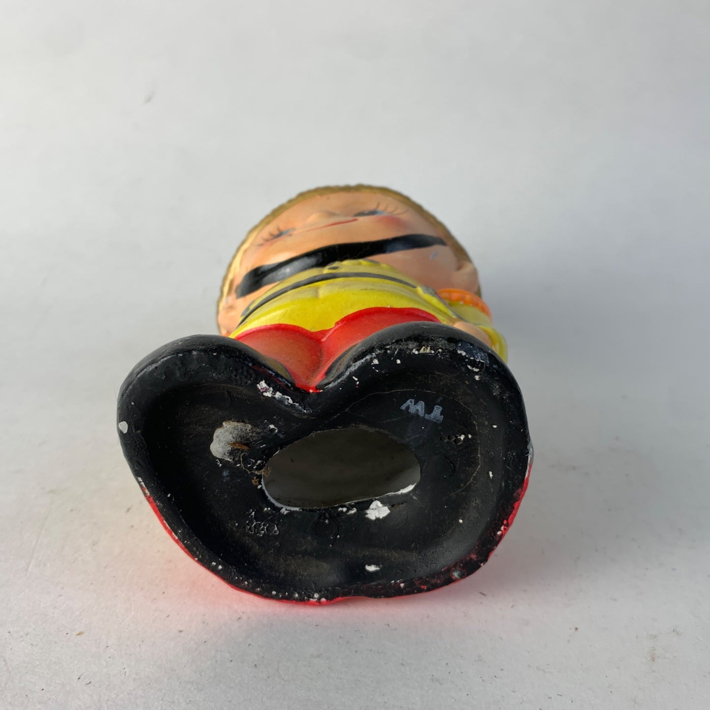 Vintage Toy Soldier Boy Money Bank Painted Yellow Jacket Red Pants