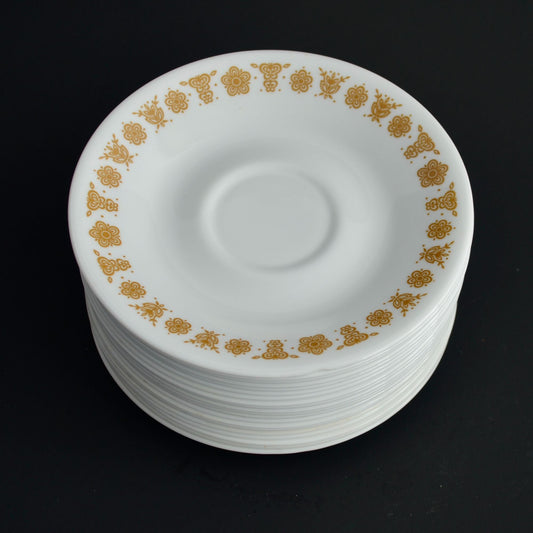 Corelle Butterfly Gold Saucers Plates Lot of 20
