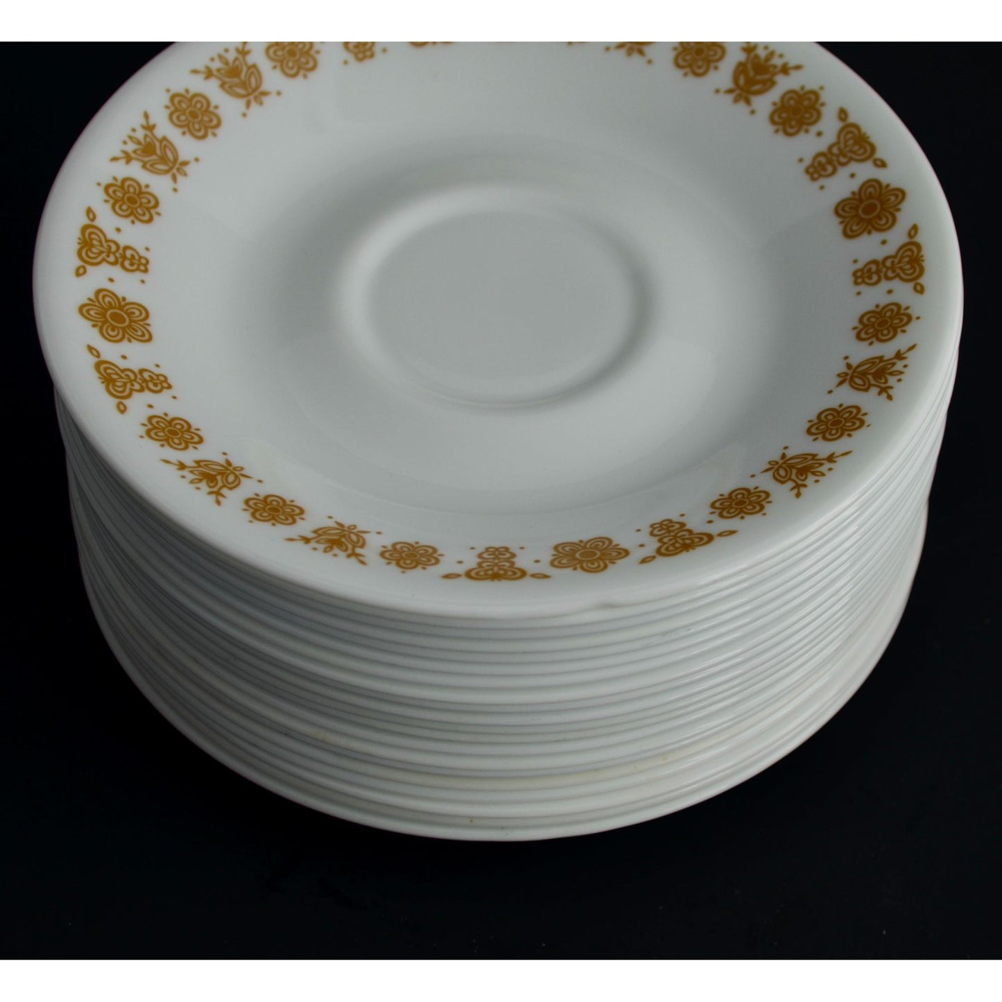Corelle Butterfly Gold Saucers Plates Lot of 20