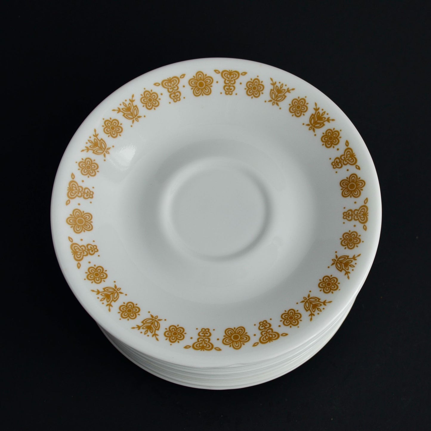 Corelle Butterfly Gold Saucers Plates Lot of 20