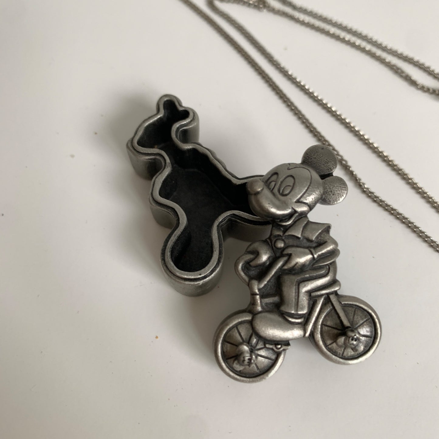 Vintage Mickey Mouse Pewter Necklace Earrings Brooch Pin Set