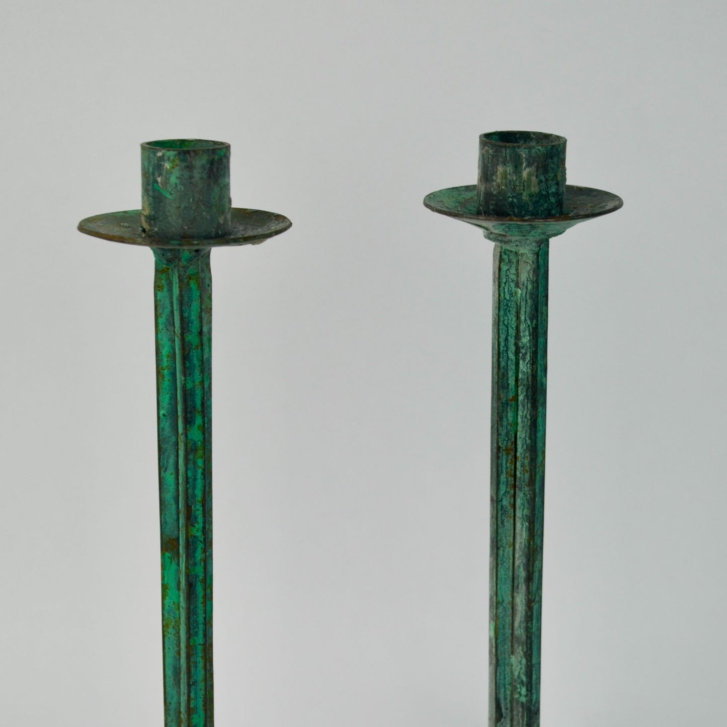 Oxidized Metal Taper Candlestick Holders Pair of 2 India