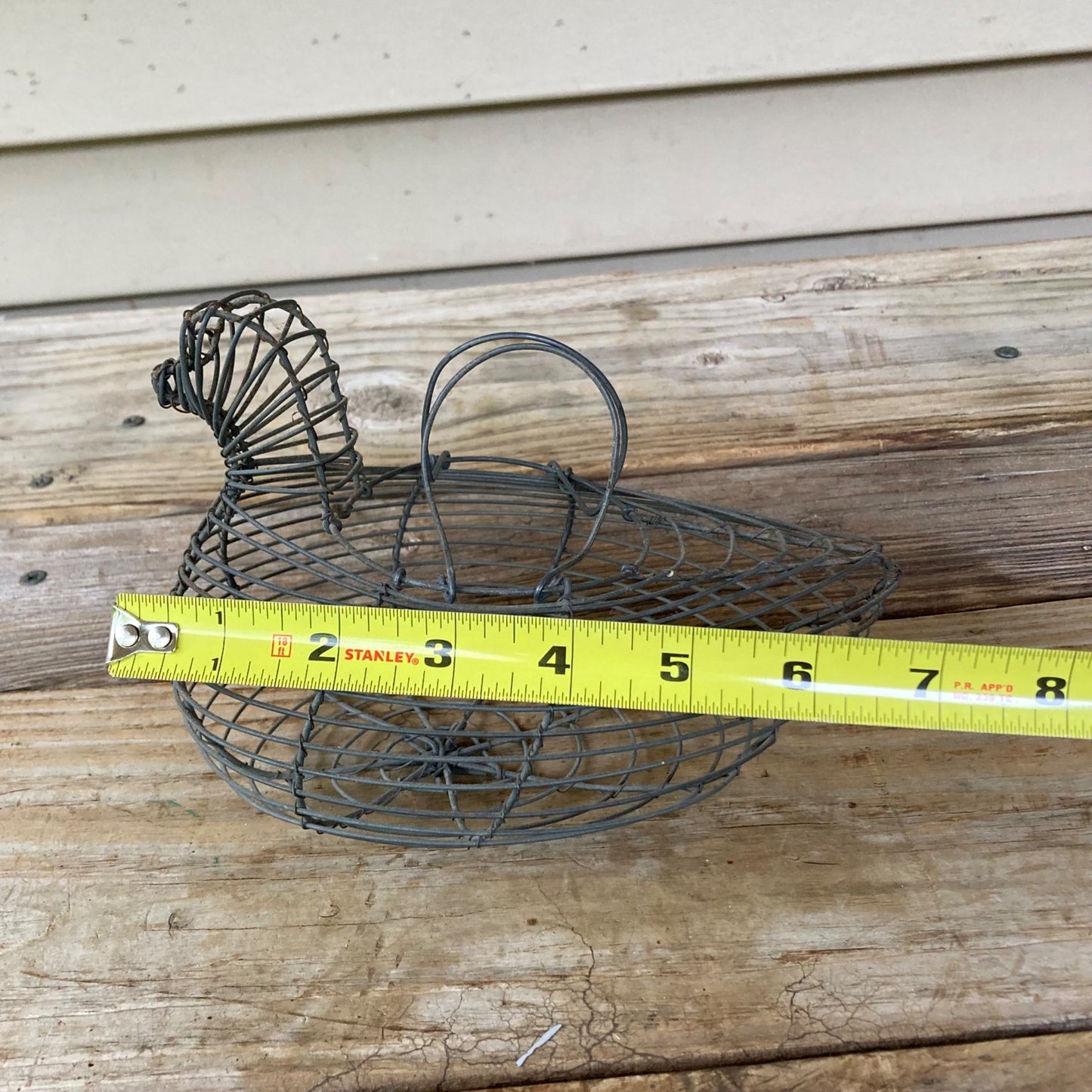 Galvanized Wire Chicken Egg Basket Metal Carrying Gathering Basket Small