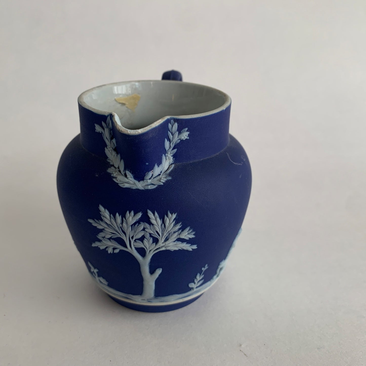 Wedgewood Jasperware Cobalt Creamer Pitcher *HAS REPAIRS*
