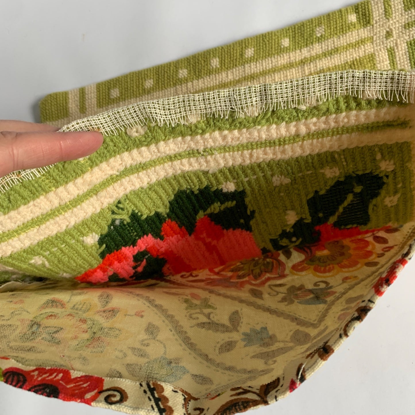 Vintage Unused Tapestry Needlepoint Pillowcase Square