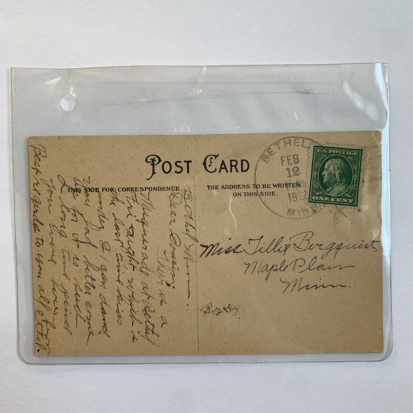 1912 Antique Valentine's Day Postcard Was It a Pipe Dream Gentleman Smoking Pipe