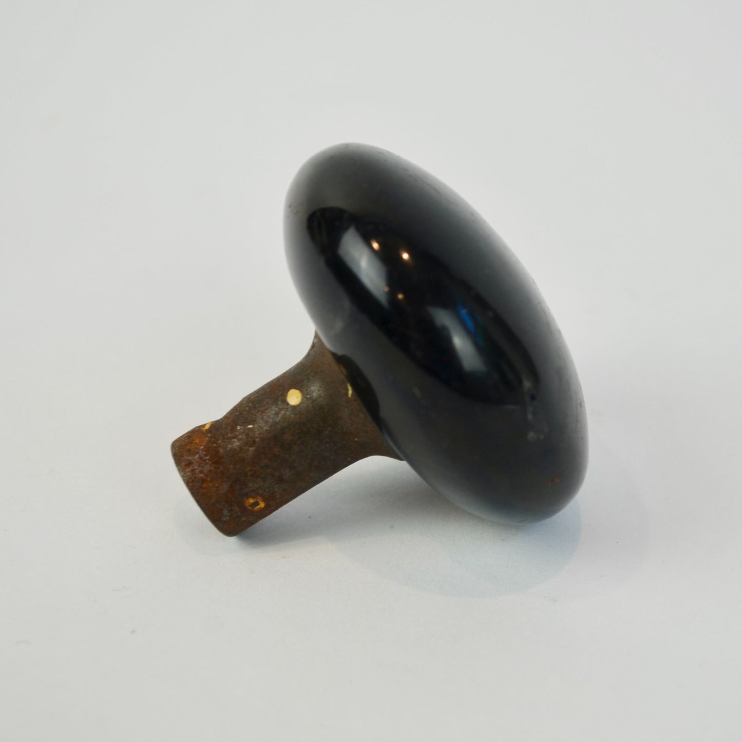Antique Black Porcelain Door Knob Vintage Salvage Hardware