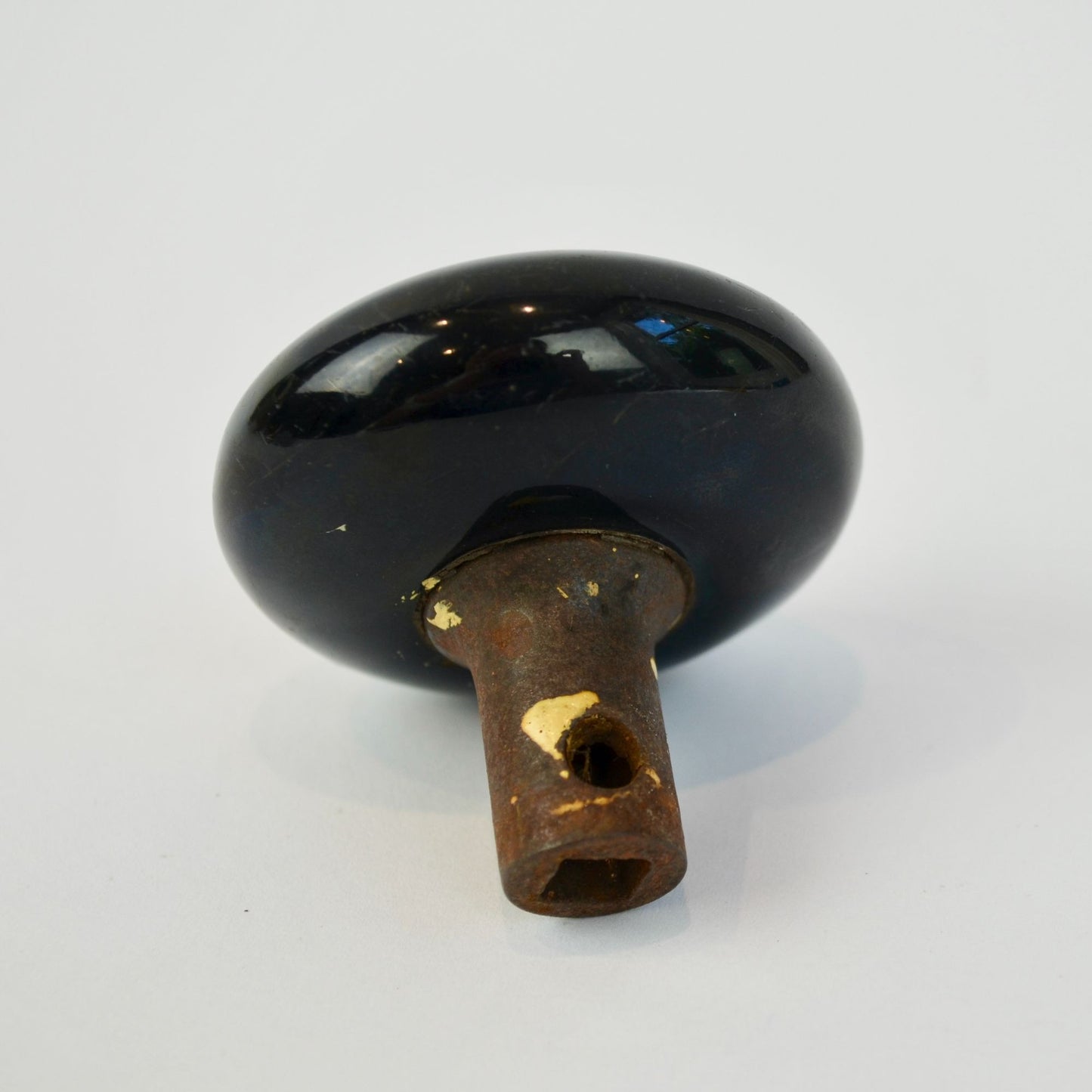 Antique Black Porcelain Door Knob Vintage Salvage Hardware