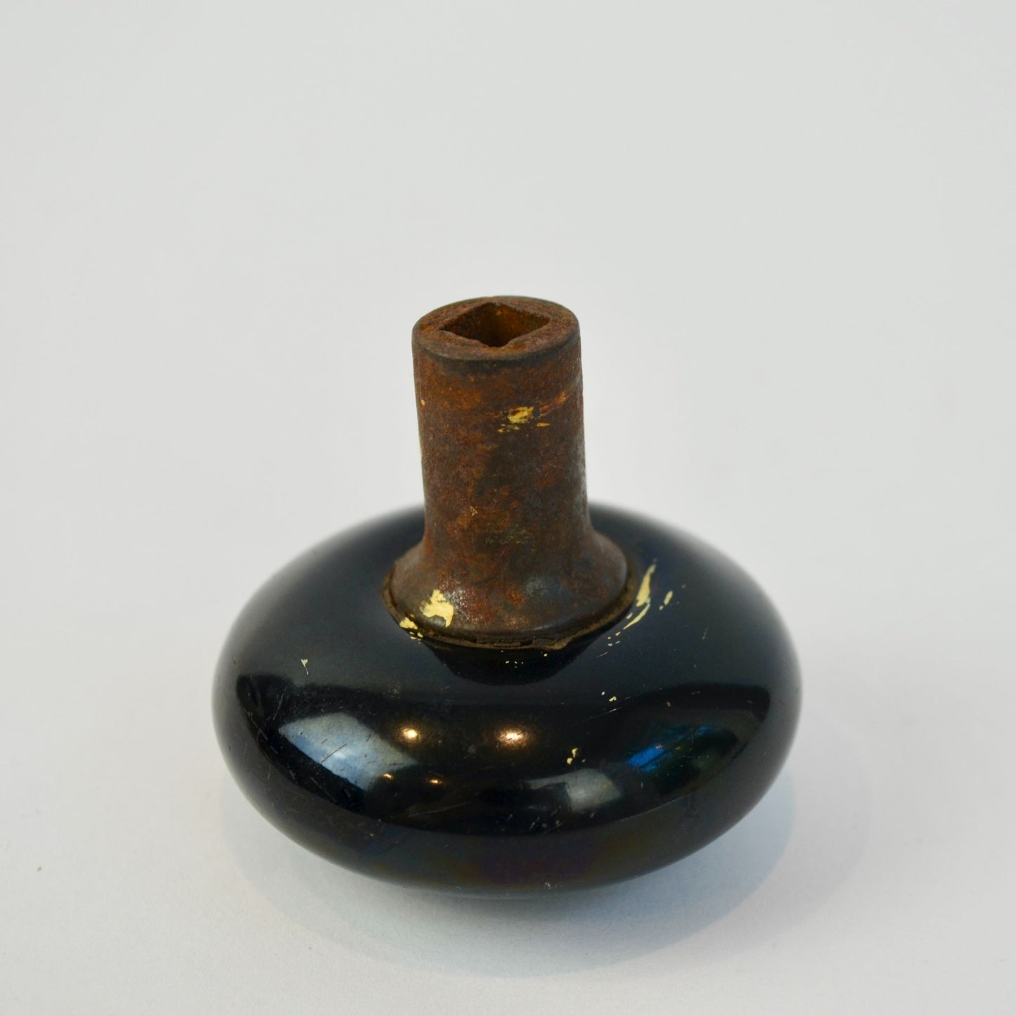 Antique Black Porcelain Door Knob Vintage Salvage Hardware