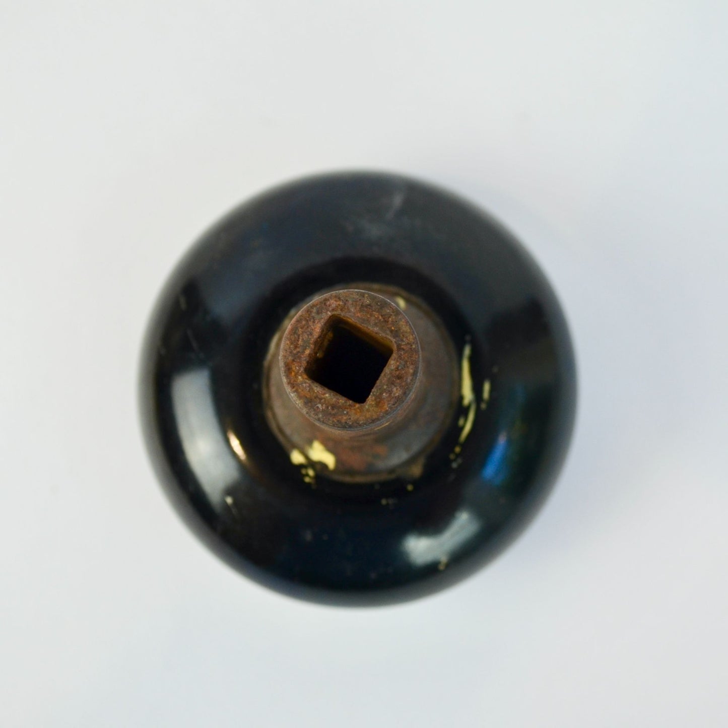 Antique Black Porcelain Door Knob Vintage Salvage Hardware