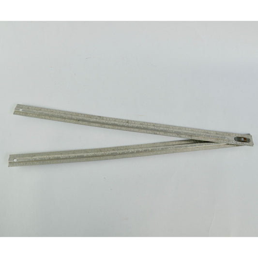 Vintage Klick Aluminum Yardstick G.M. Popkey Co Wholesalers Advertising Folding