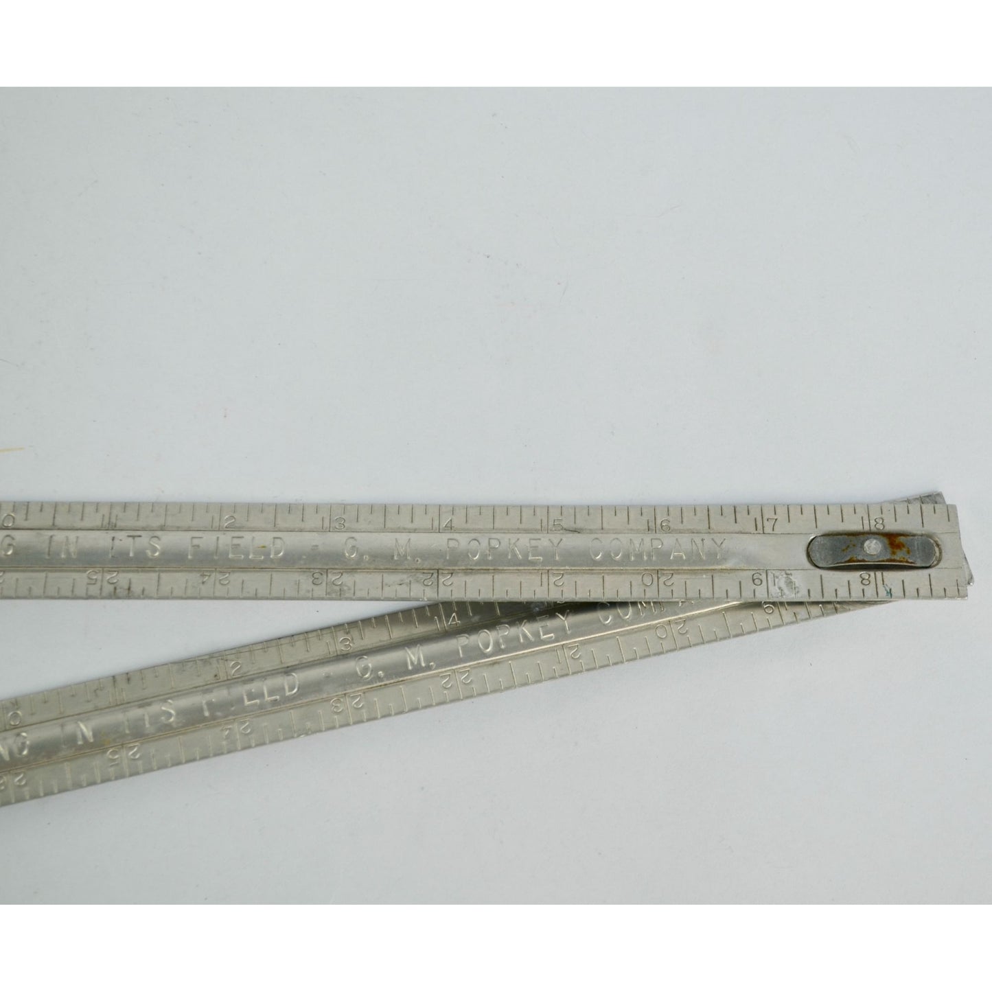 Vintage Klick Aluminum Yardstick G.M. Popkey Co Wholesalers Advertising Folding