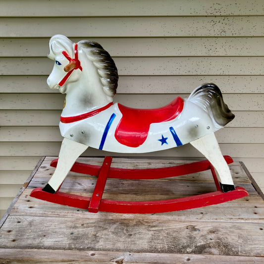 Vintage 1940's Sears Roebuck Happi-Time Rocking Horse Ride-On Toy
