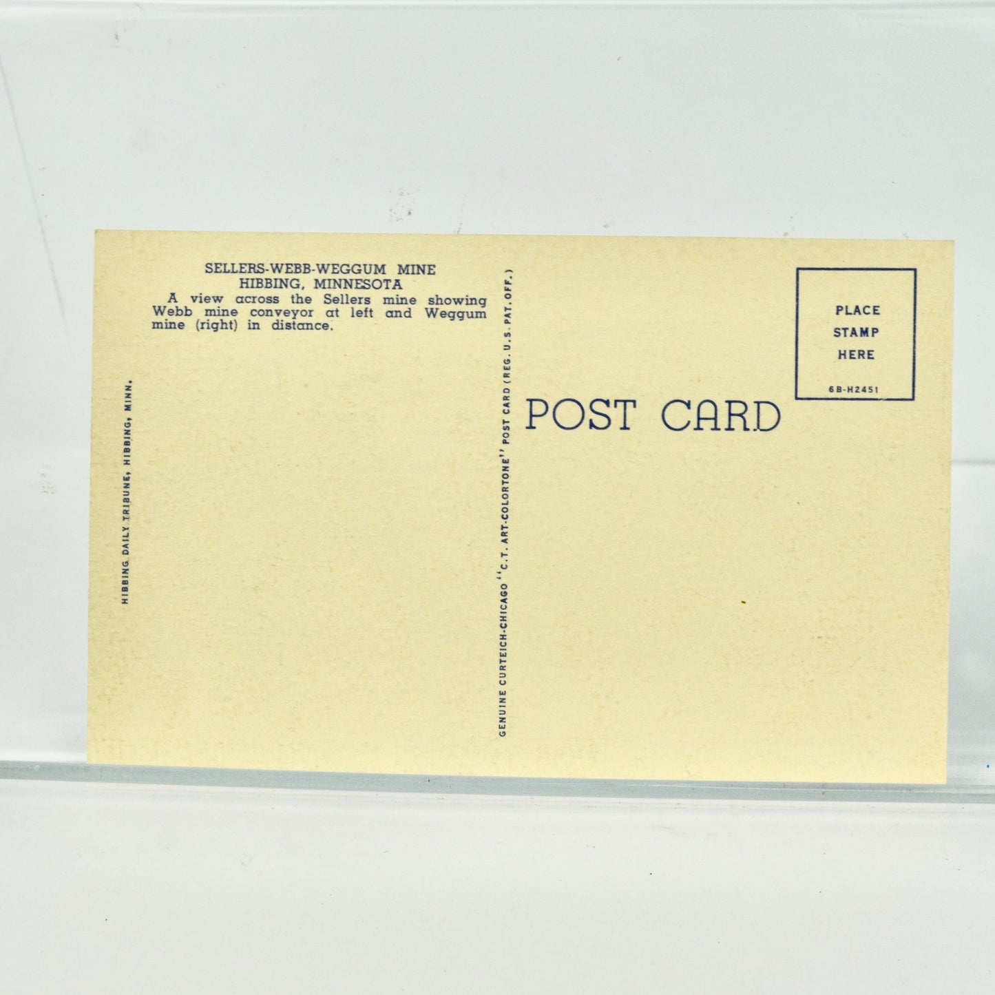 Hibbing Minnesota MN Vintage Unused Postcard Sellers Webb Weggum Mine