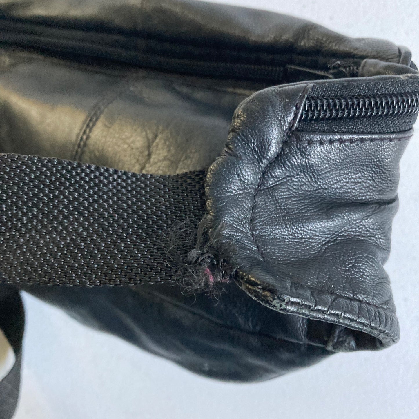 Vintage Karan Leather Fanny Pack Black