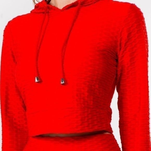 New Honey-Comb Activewear Set Cropped Hoodie & Brazilian Butt Lifting Leggings